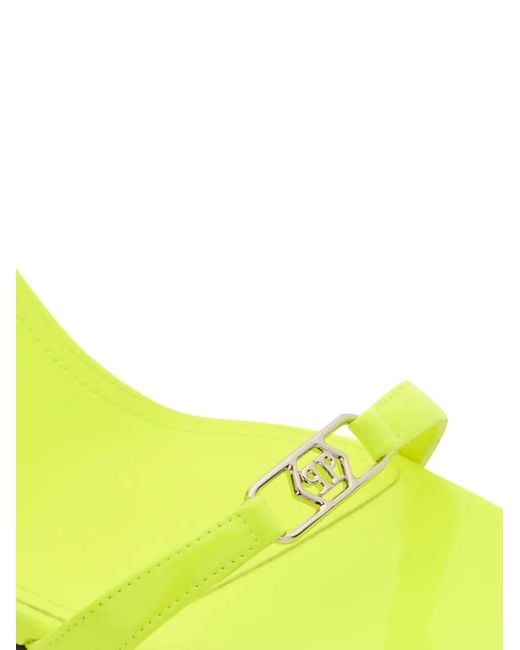 Philipp Plein Yellow Hexagon-Detail Strap Sandals
