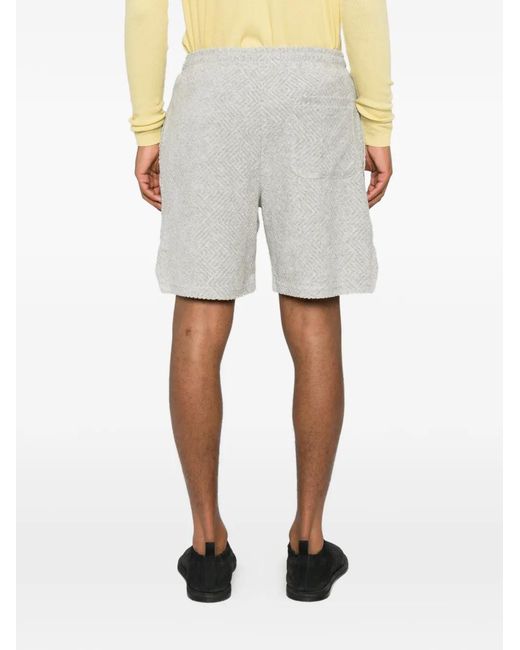 WRSTBHVR Gray Fred V2 Geometric-Patterned Terry-Cloth Shorts for men