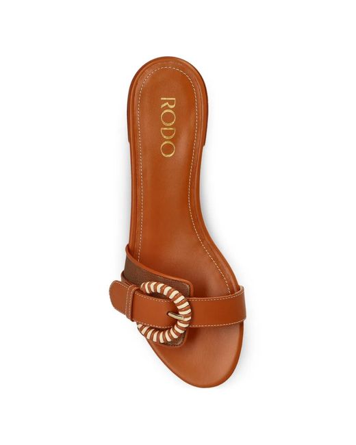 Rodo Brown Buckle Strap Sandals