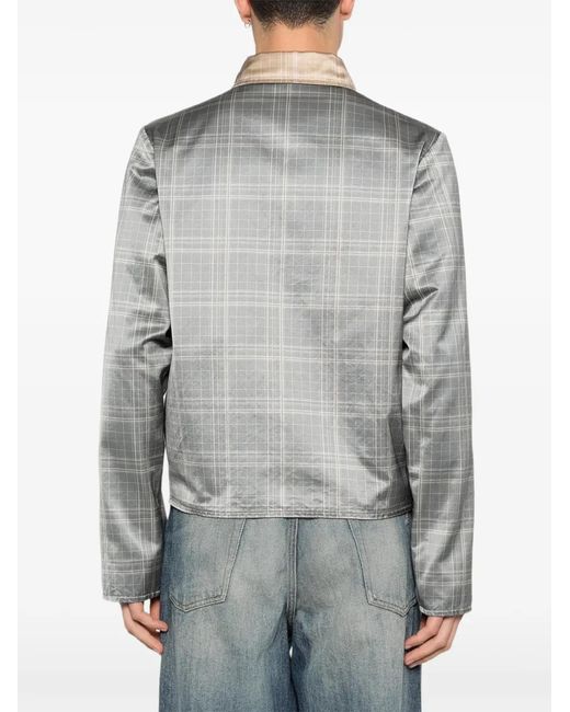 DIESEL Gray Checkered Jacket for men