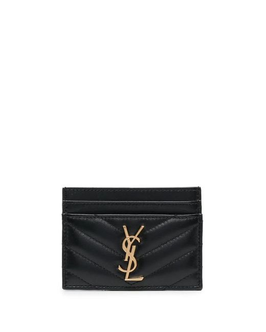 Saint Laurent Black "Cassandre Matelassé" Card Holder