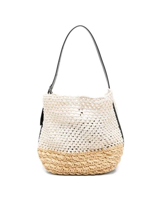 Totême White Medium Belt-Strap Tote Bag