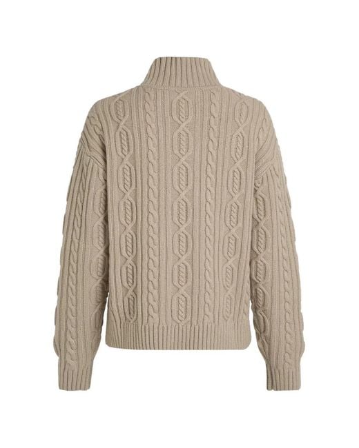 Karl Lagerfeld Natural Ikon Cable-Knit Polo Sweater