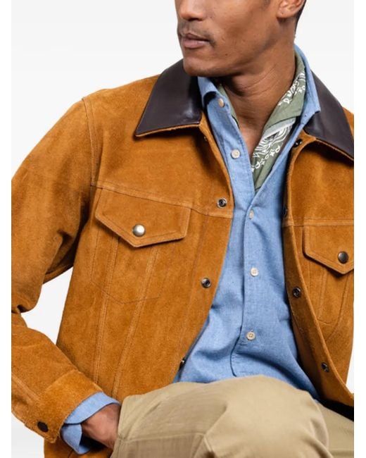 Fortela Brown Type3 Pocket Leather Jacket for men
