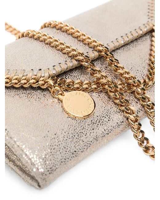Stella McCartney Gray Falabella Chain-Trim Clutch Bag