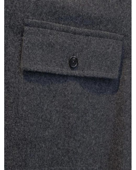 Jil Sander Blue Button-Up Chest-Pocket Jacket for men