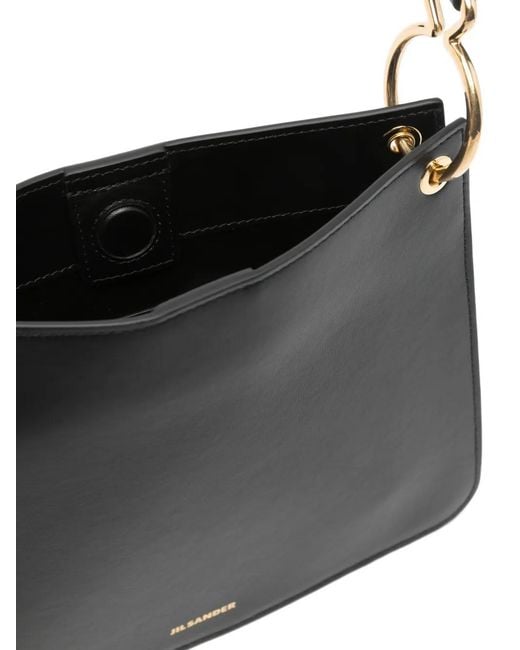 Jil Sander Black Leather Tote Bag