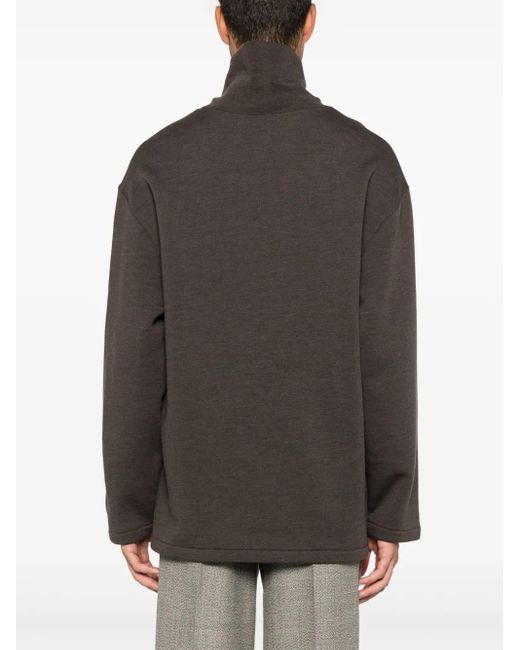 Lemaire Brown Mock Neck Sweatshirt for men