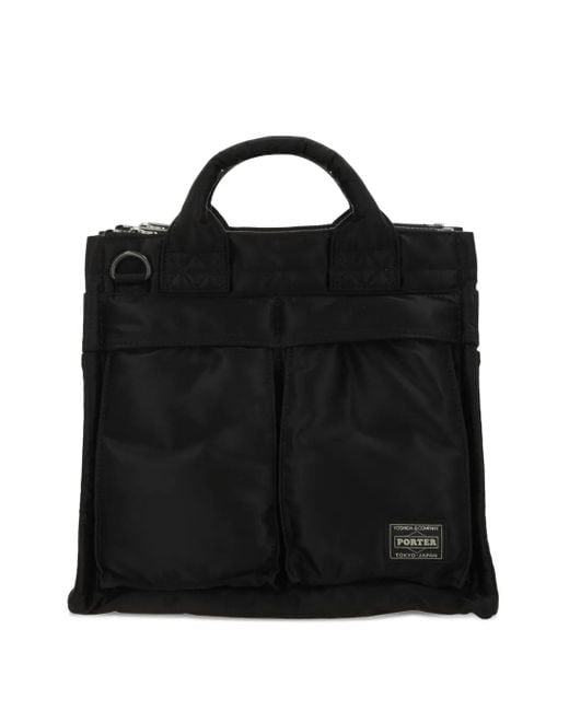 Porter-Yoshida and Co Black Zip-Pocket Tote Bag