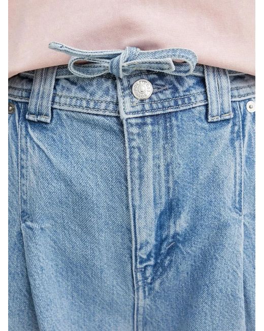 Boss Blue Pleated Drawstring Jeans