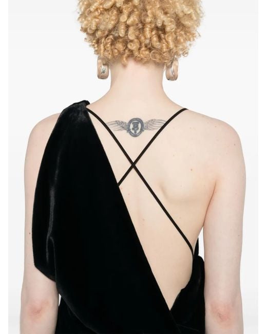 Coperni Black Logo-Plaque Panelled Maxi Dress
