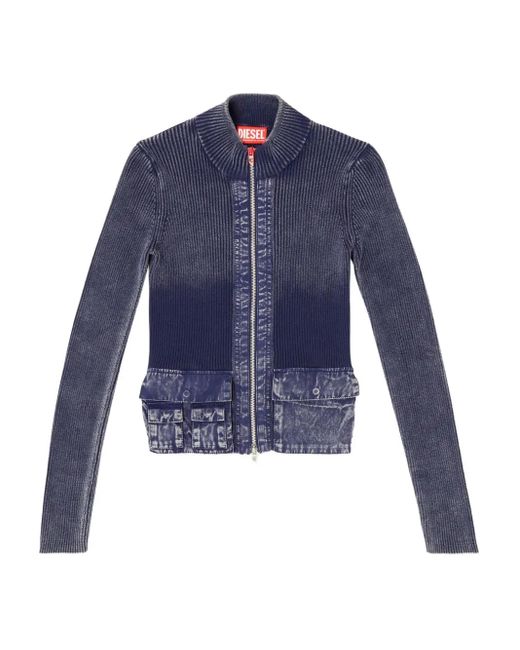 DIESEL M-melissa リブニット カーディガン Blue