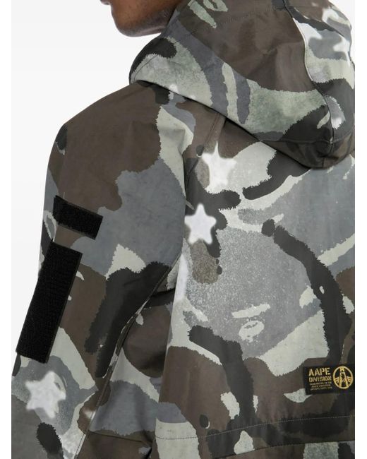 Aape By A Bathing Ape Gray Logo-Patched Jacket for men