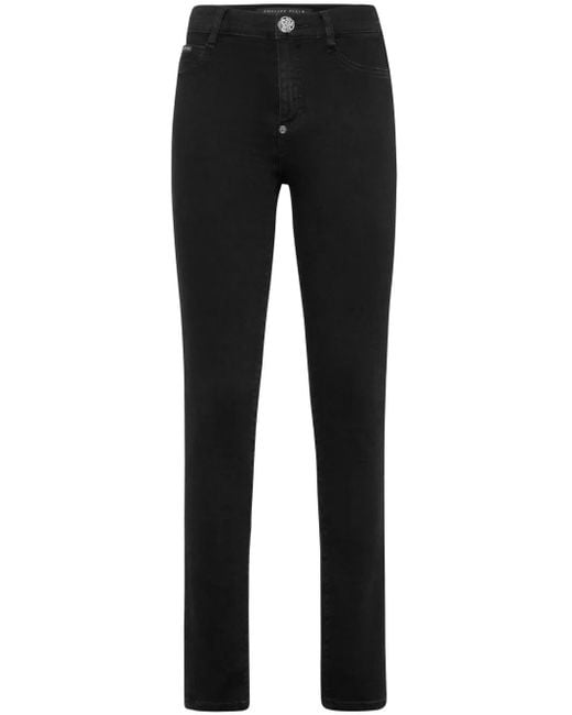 Jeggings A Vita Alta di Philipp Plein in Black