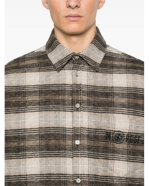 Martine Rose Gray Check-Pattern Overshirt