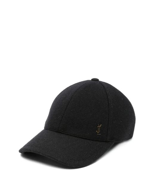 Saint Laurent Black Wool Trucker Hat