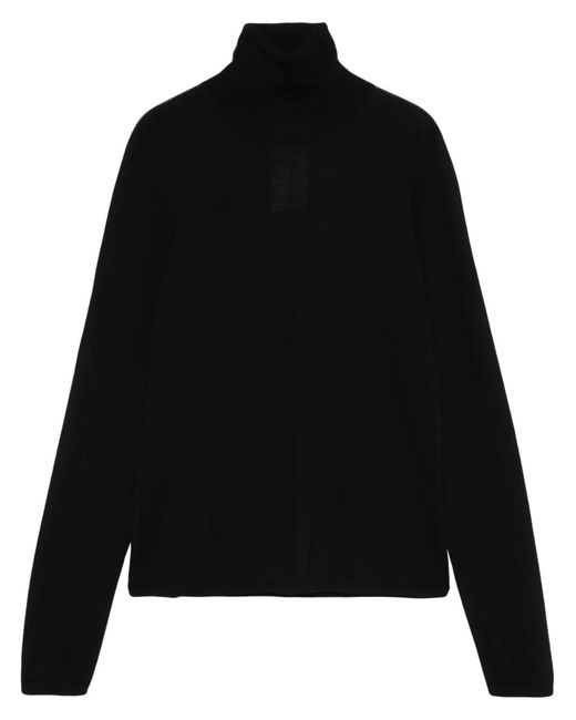 Max Mara Black Cashmere Knit Roll-Neck Sweater