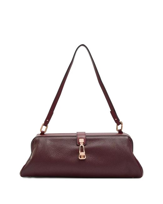 Gabriela Hearst Purple Paola Tab Detail Clutch Bag