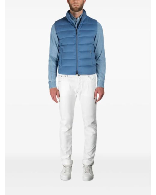 Moorer Blue Oliver Quilted Zip-Up Gilet for men
