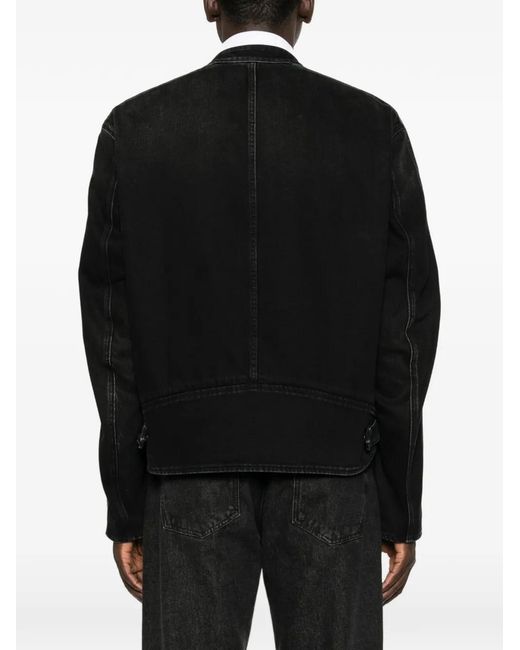 Gucci Black Zip-Up Denim Jacket for men