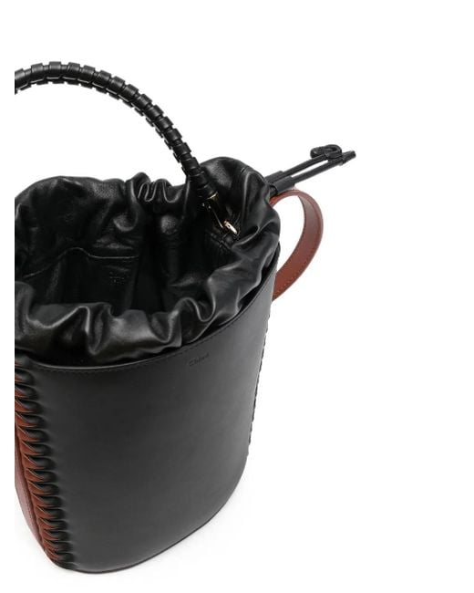 Chloé カラーブロック レザーバケットバッグ Black