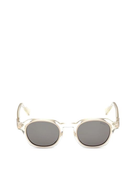 Zegna White Oval-Frame Sunglasses for men