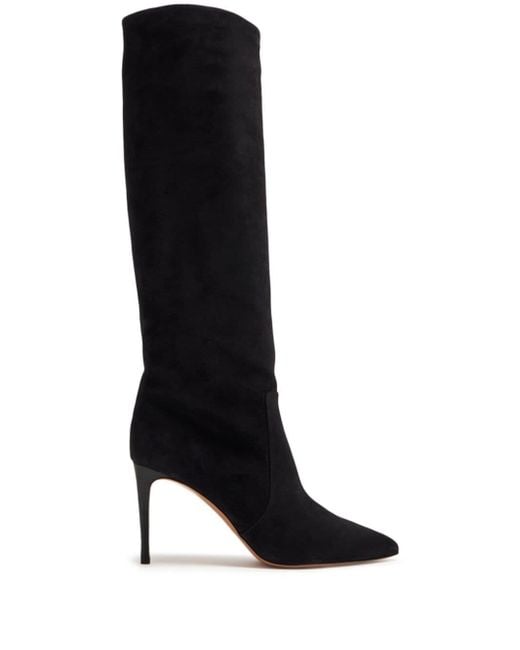Paris Texas Black 85mm Pointed-toe Leather Boots