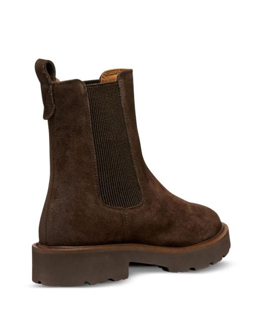 Geox Brown Elasticated-Panel Chelsea Boots