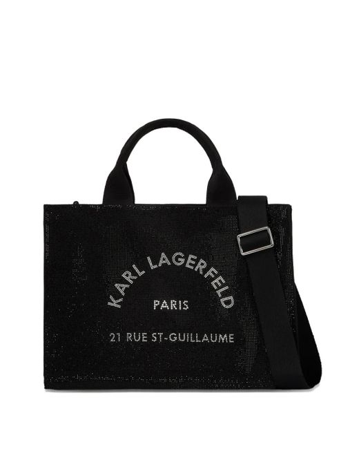 Karl Lagerfeld Black Rue St-Guillaume Square Tote Bag