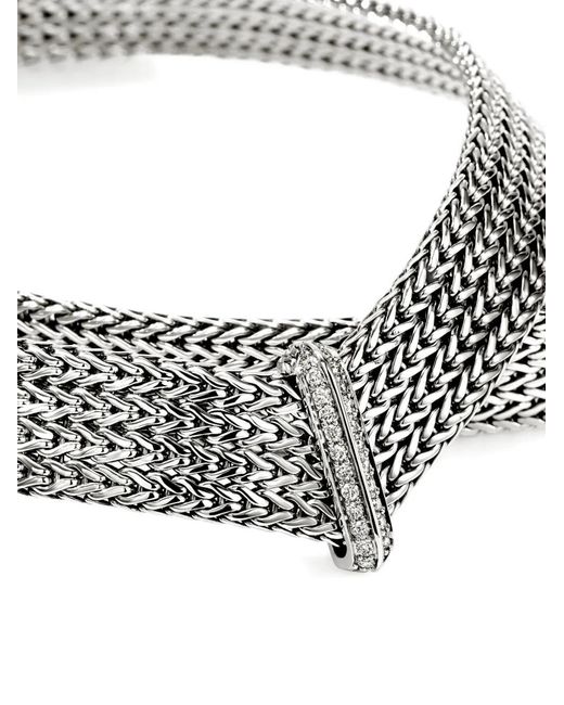John Hardy Metallic Sterling Icon Link Diamond Necklace