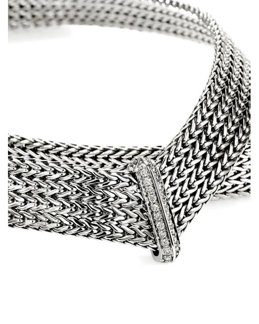 John Hardy Metallic Halskette Aus Sterlingsilber Mit Diamanten