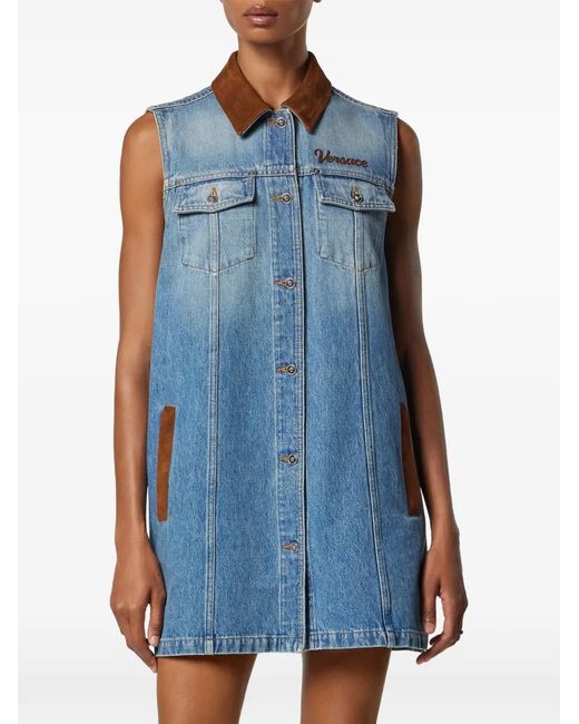 Versace Blue Denm Cotton Dress