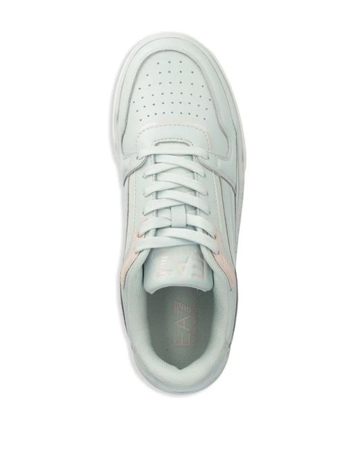 EA7 White Panelled Sneakers