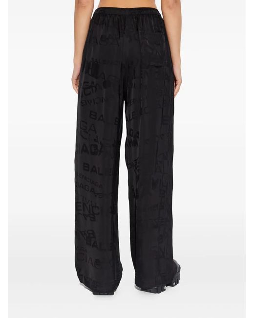 Balenciaga Black Logo Flared Trousers