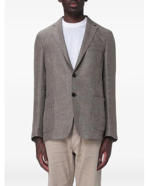 Zegna Gray Single-Breasted Blazer for men
