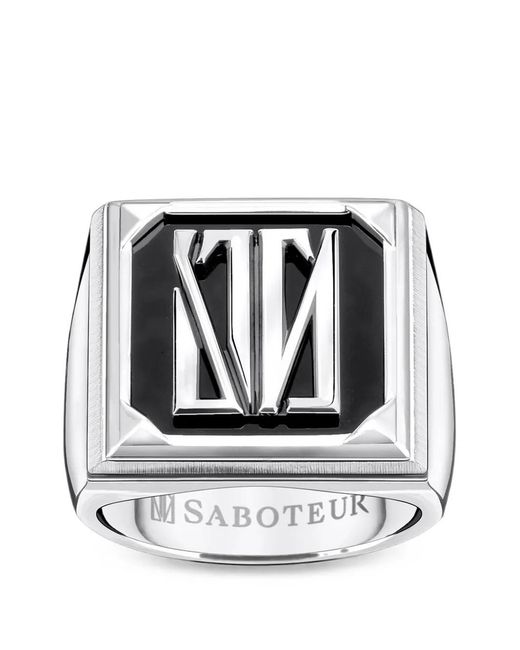 SABOTEUR Black Eckiger Elemental Siegelring