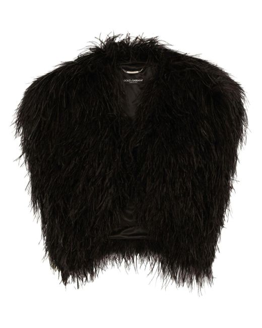 Bolero de plumas de avestruz Dolce & Gabbana de color Black