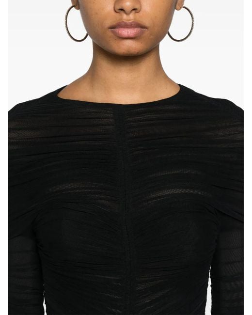 Mugler セミシアー ボディスーツ Black