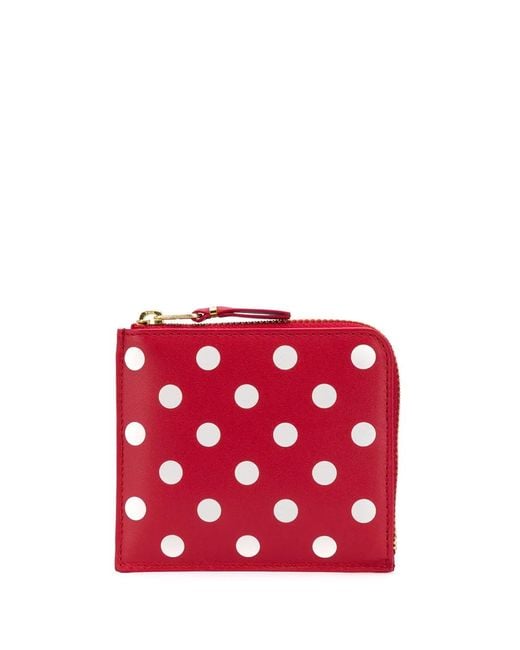 Comme des Garçons Red Polka-Dot Print Wallet
