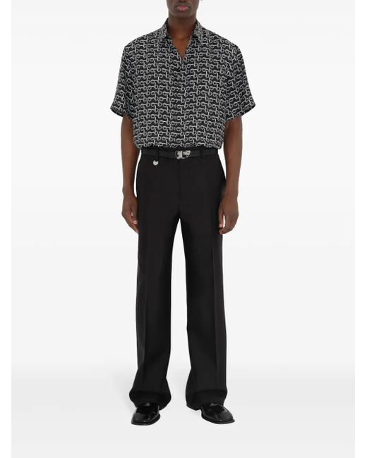 Burberry Black B Silk Shirt for men