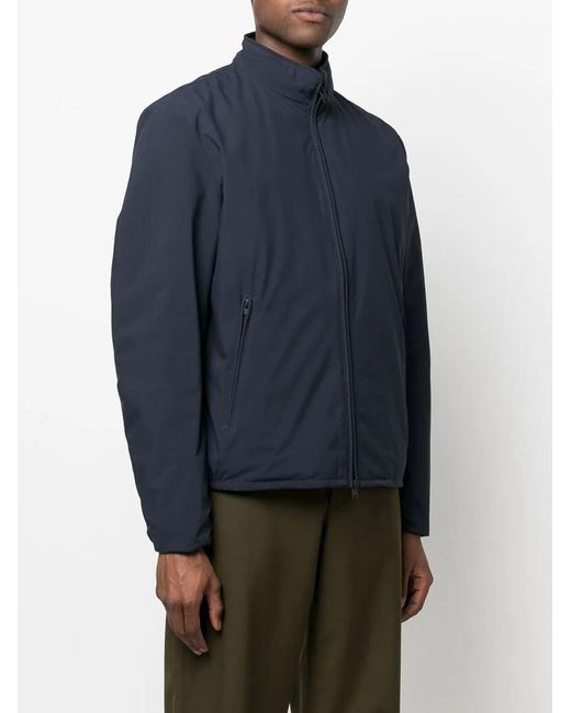 Woolrich Blue Sailing Padded Bomber Jacket for men