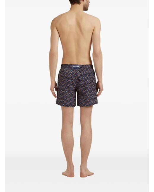 Vilebrequin Blue Drawstring Turtle-Print Swim Shorts for men