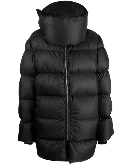 Rick Owens Black High-Neck Puffer Coat for men