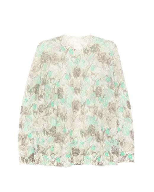 JNBY White Floweral Knitted Top