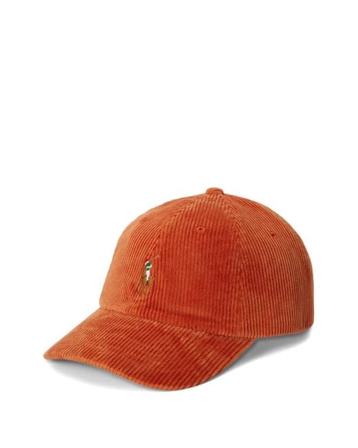 Polo Ralph Lauren Orange Pony Corduroy Cap for men