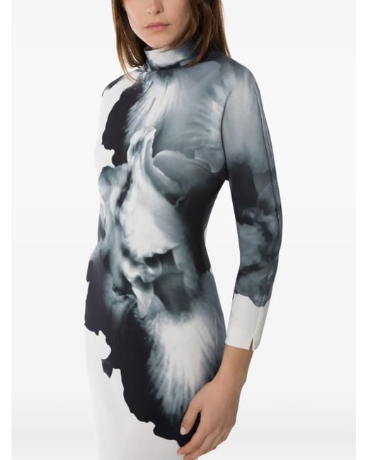 Alberta Ferretti White Kleid mit Print