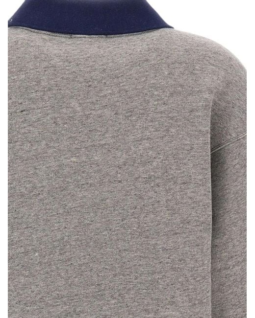 Polo Ralph Lauren Gray Polo-Collar Fleece Crewneck Sweatshirt