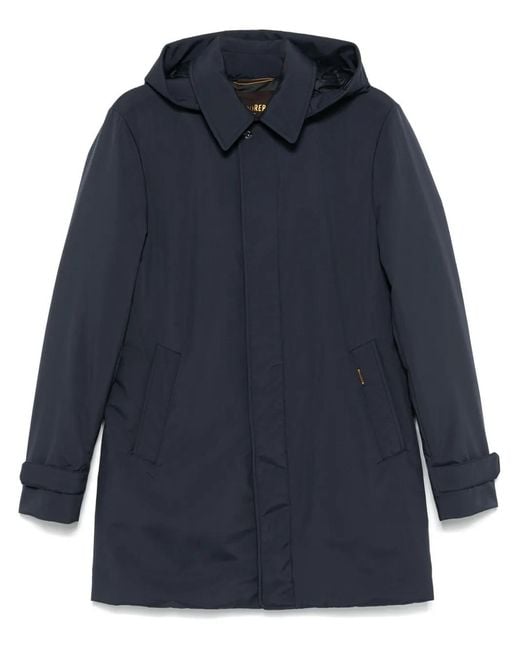 Moorer Blue Hooded Down Quilted Parka Jacket for men