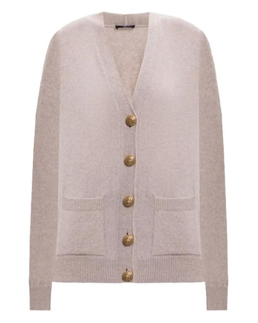 Cardigan Con Bottoni di Balmain in Pink