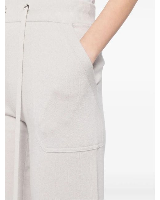 Max Mara White Knitted Tapered Trousers